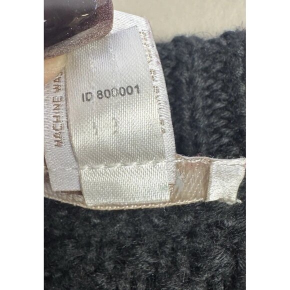 Chicos Womens 2 Black Chunky Knit Cardigan Y2K 60s Mod Fit Retro Chic Officewear - Picture 7 of 9